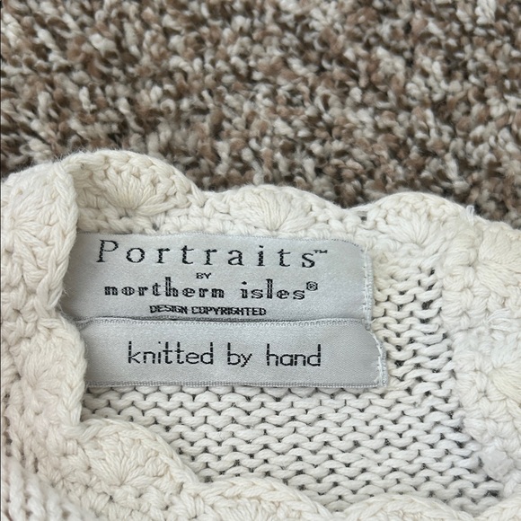 Vintage Portraits Tulip Ramie Cotton Floral Handknit Sweater medium - Picture 11 of 16